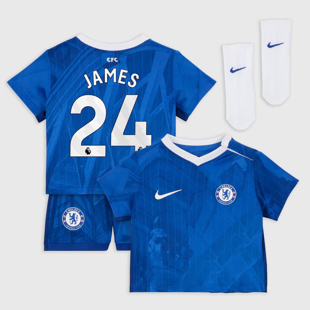 Chelsea Stores – Best Selection of chelsea nike home stadium kit 2025-26 – infants with james 24 printing Chelsea Gear