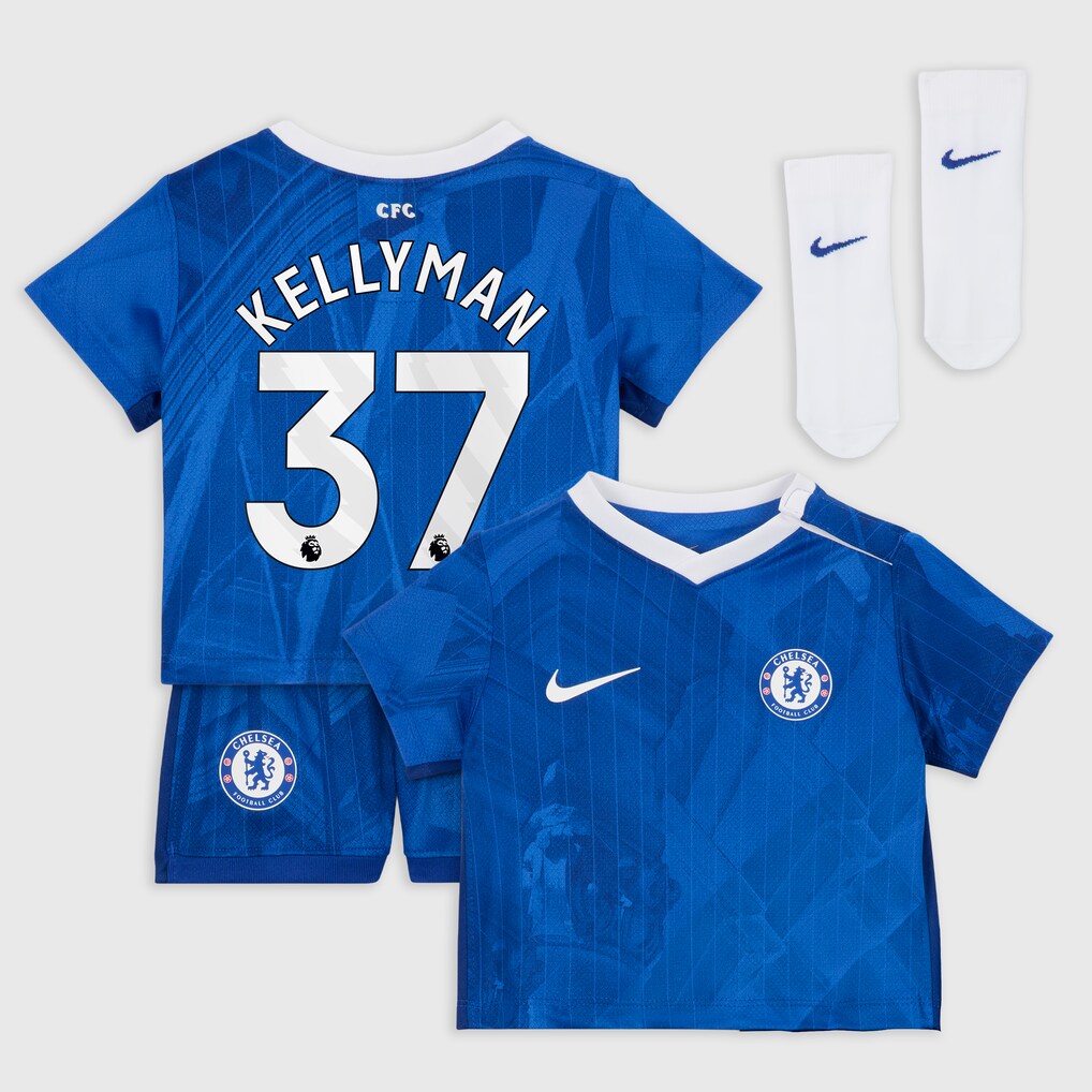Chelsea Stores – Best Selection of chelsea nike home stadium kit 2025-26 – infants with kellyman 37 printing Chelsea Gear