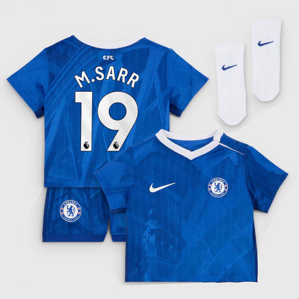 Chelsea Stores – Best Selection of chelsea nike home stadium kit 2025-26 – infants with m.sarr 19 printing Chelsea Gear