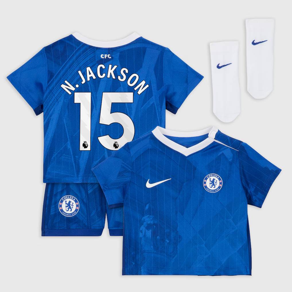 Chelsea Stores – Best Selection of chelsea nike home stadium kit 2025-26 – infants with n.jackson 15 printing Chelsea Gear