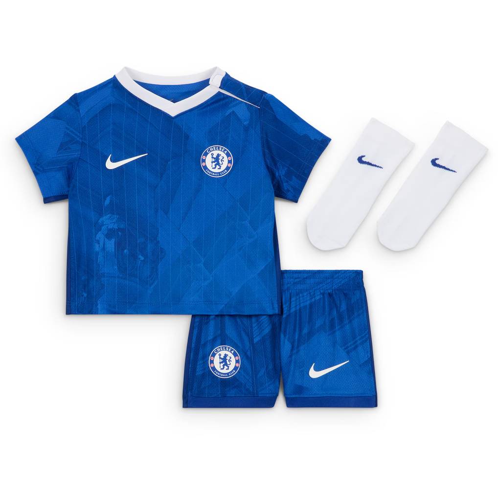 Chelsea Stores – Best Selection of chelsea nike home stadium kit 2025-26 – infants with nkunku 18 printing Chelsea Gear