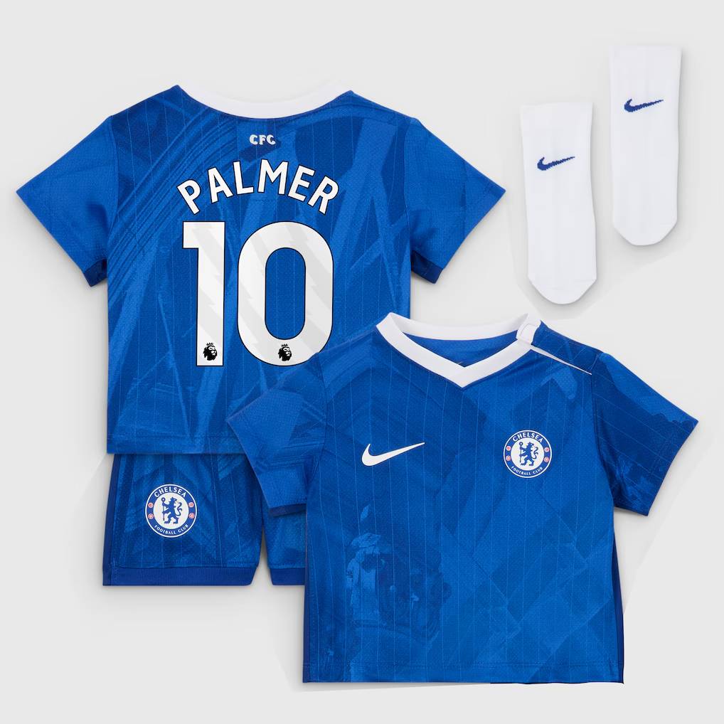Chelsea Stores – Best Selection of chelsea nike home stadium kit 2025-26 – infants with palmer 10 printing Chelsea Gear