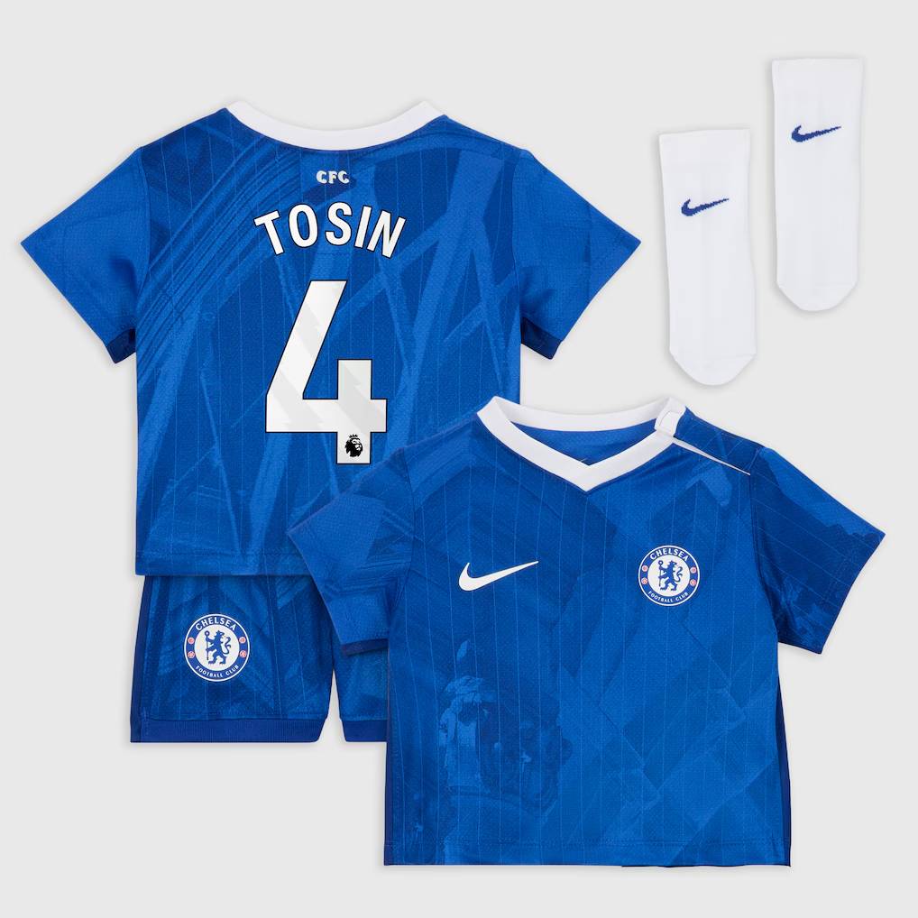 Chelsea Stores – Best Selection of chelsea nike home stadium kit 2025-26 – infants with tosin 4 printing Chelsea Gear