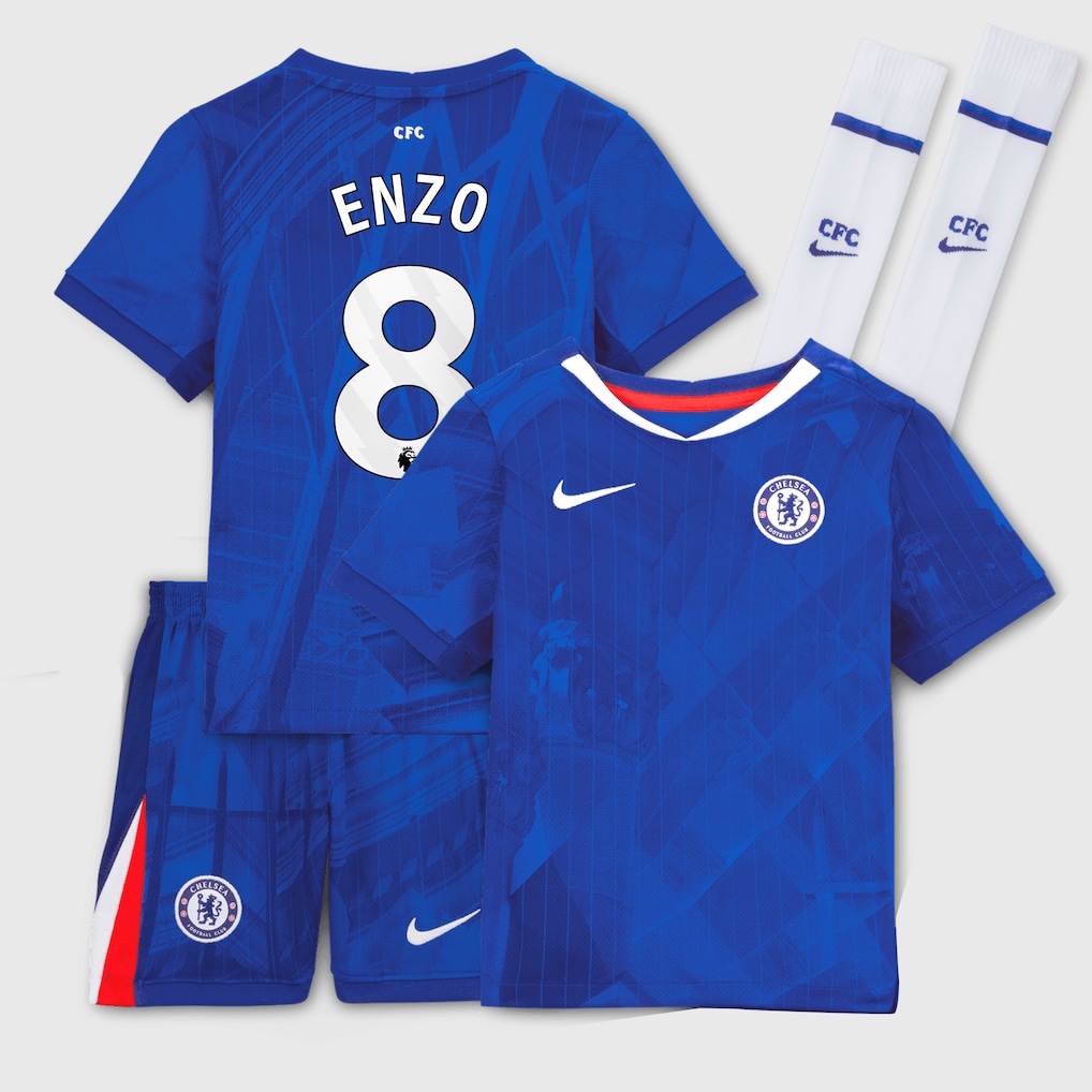 Chelsea Stores – Best Selection of chelsea nike home stadium kit 2025-26 – little youth with enzo 8 printing Chelsea Gear