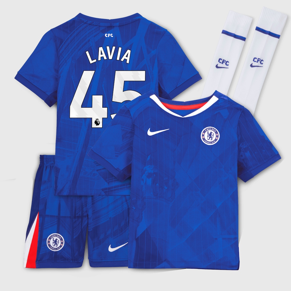 Chelsea Stores – Best Selection of chelsea nike home stadium kit 2025-26 – little youth with lavia 45 printing Chelsea Gear