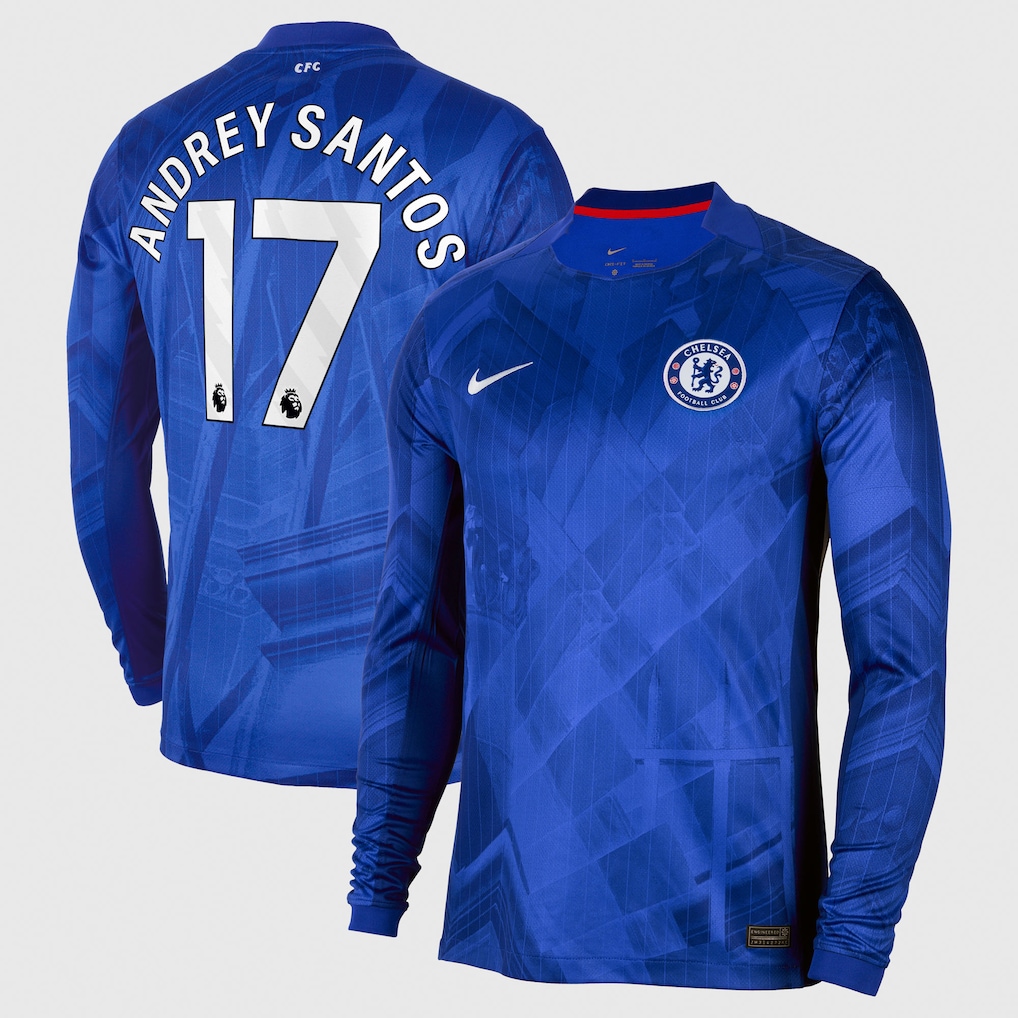 Chelsea Stores – Best Selection of chelsea nike home stadium long sleeve shirt 2025-26 with andrey santos 17 printing Chelsea Gear