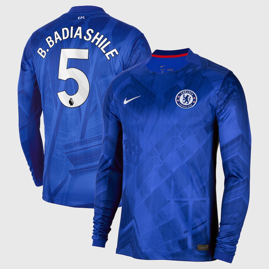 Chelsea Stores – Best Selection of chelsea nike home stadium long sleeve shirt 2025-26 with b. badiashile 5 printing Chelsea Gear