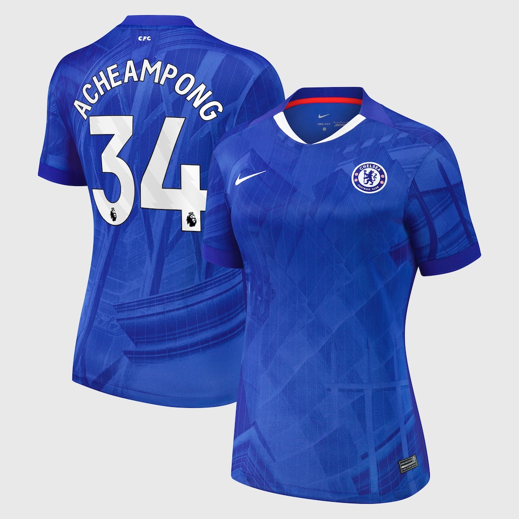 Chelsea Stores – Best Selection of chelsea nike home stadium shirt 2025-26 – womens with acheampong 34 printing Chelsea Gear