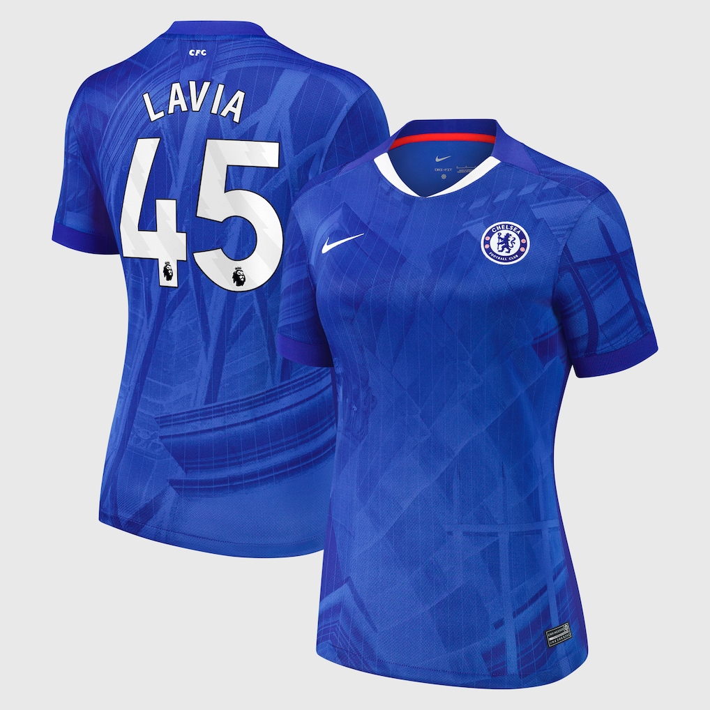 Chelsea Stores – Best Selection of chelsea nike home stadium shirt 2025-26 – womens with lavia 45 printing Chelsea Gear