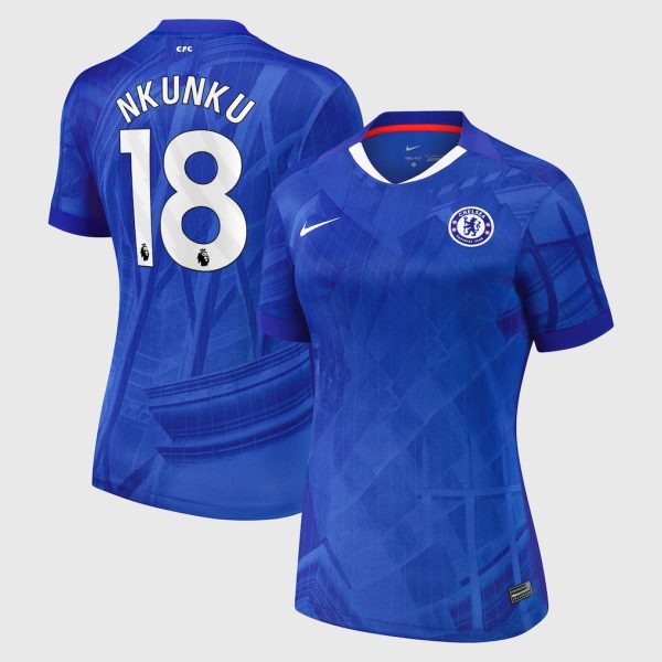 Chelsea Stores – Best Selection of chelsea nike home stadium shirt 2025-26 – womens with nkunku 18 printing Chelsea Gear
