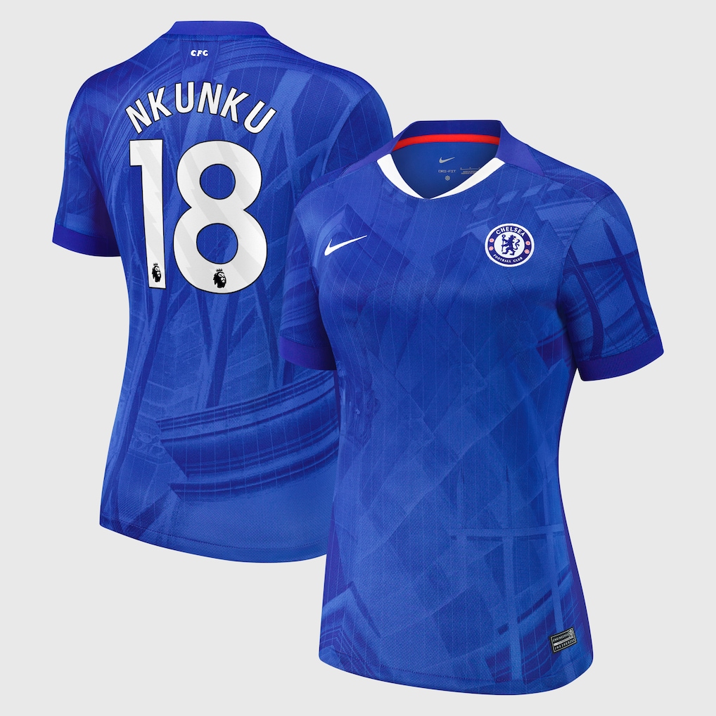 Chelsea Stores – Best Selection of chelsea nike home stadium shirt 2025-26 – womens with nkunku 18 printing Chelsea Gear