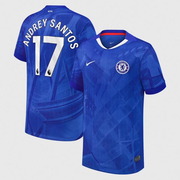 Chelsea Stores – Best Selection of chelsea nike home stadium shirt 2025-26 – youth with andrey santos 17 printing Chelsea Gear