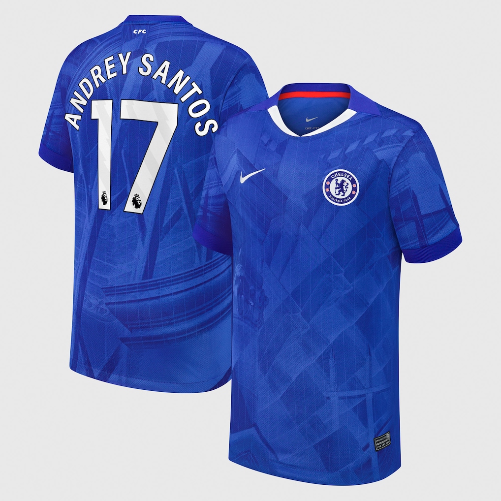 Chelsea Stores – Best Selection of chelsea nike home stadium shirt 2025-26 – youth with andrey santos 17 printing Chelsea Gear
