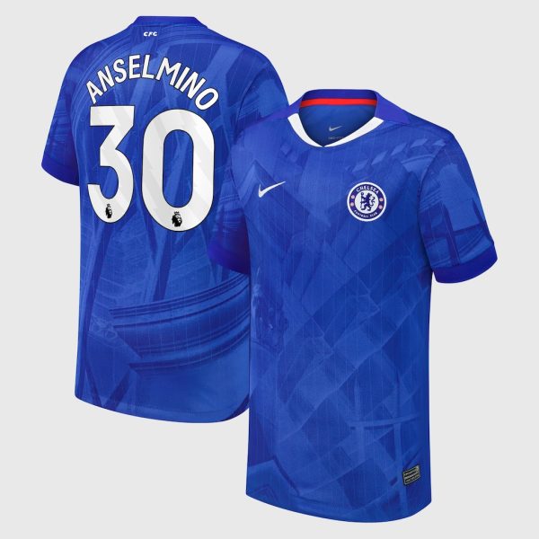 Chelsea Stores – Best Selection of chelsea nike home stadium shirt 2025-26 – youth with anselmino 30 printing Chelsea Gear