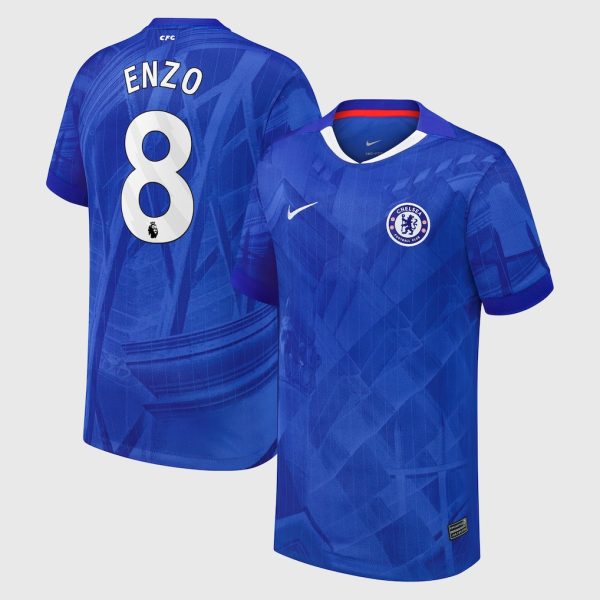 Chelsea Stores – Best Selection of chelsea nike home stadium shirt 2025-26 – youth with enzo 8 printing Chelsea Gear
