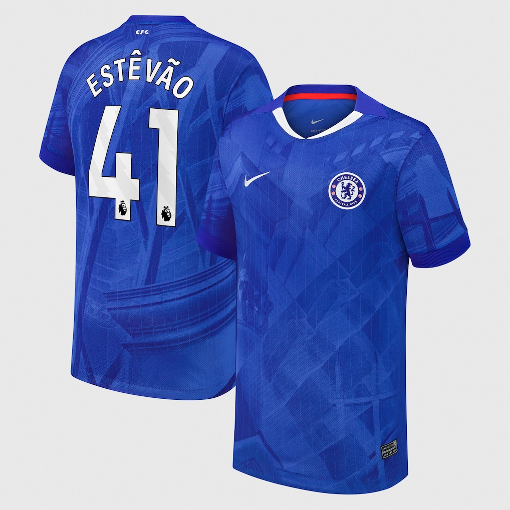 Chelsea Stores – Best Selection of chelsea nike home stadium shirt 2025-26 – youth with estêvão 41 printing Chelsea Gear