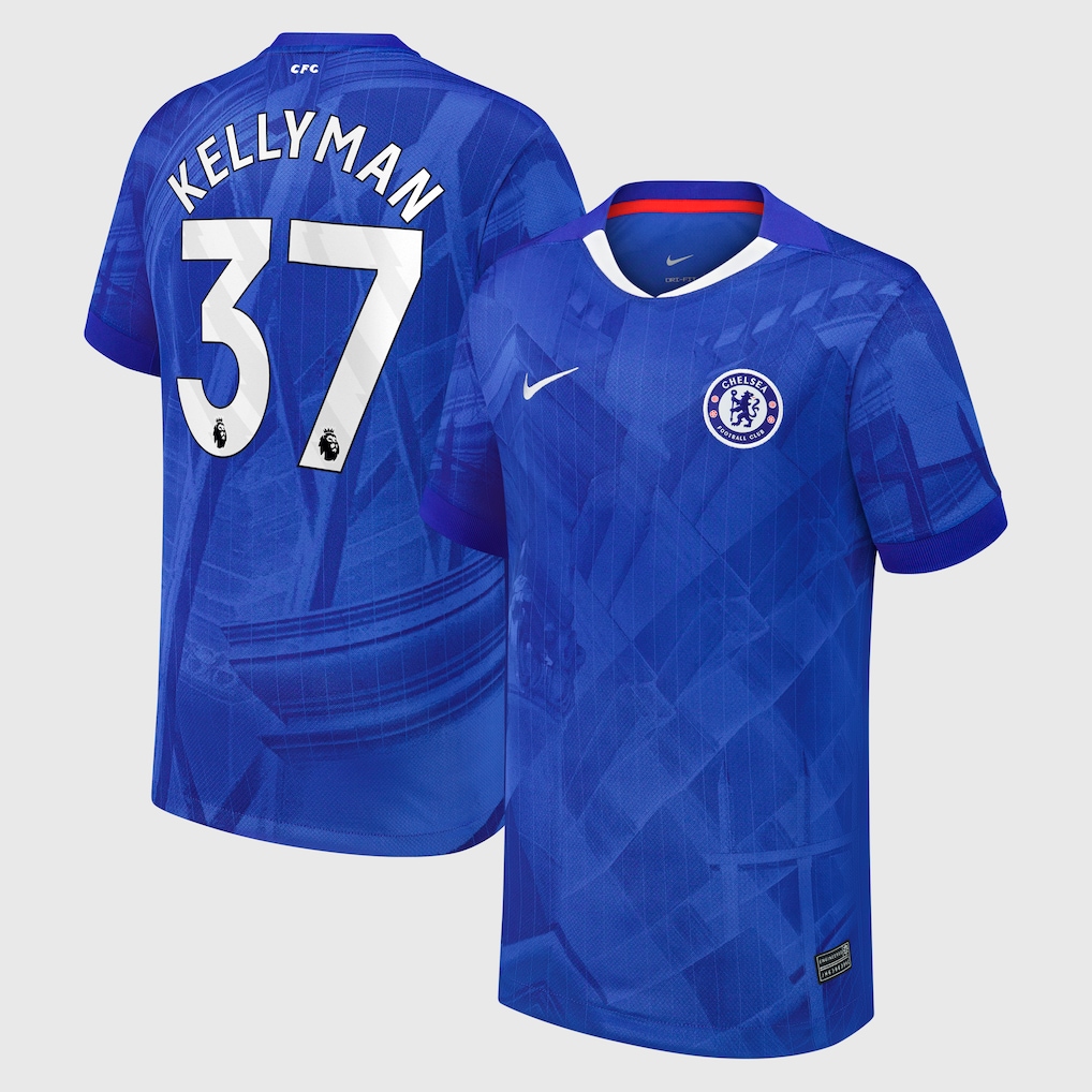 Chelsea Stores – Best Selection of chelsea nike home stadium shirt 2025-26 – youth with kellyman 37 printing Chelsea Gear