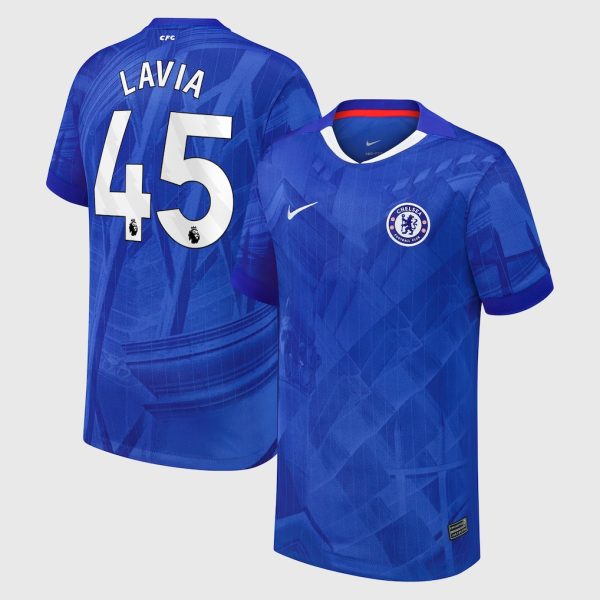 Chelsea Stores – Best Selection of chelsea nike home stadium shirt 2025-26 – youth with lavia 45 printing Chelsea Gear