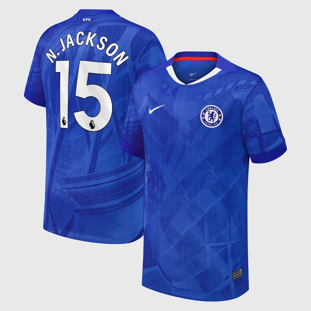 Chelsea Stores – Best Selection of chelsea nike home stadium shirt 2025-26 – youth with n.jackson 15 printing Chelsea Gear