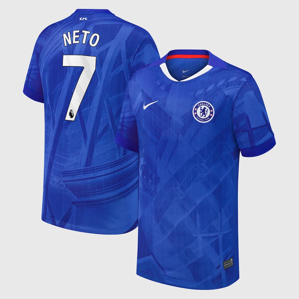 Chelsea Stores – Best Selection of chelsea nike home stadium shirt 2025-26 – youth with neto 7 printing Chelsea Gear