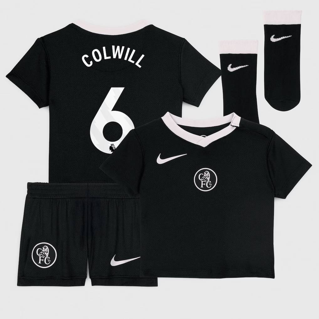 Chelsea Stores – Best Selection of chelsea nike third stadium kit 2025-26 – infants with colwill 6 printing Chelsea Gear