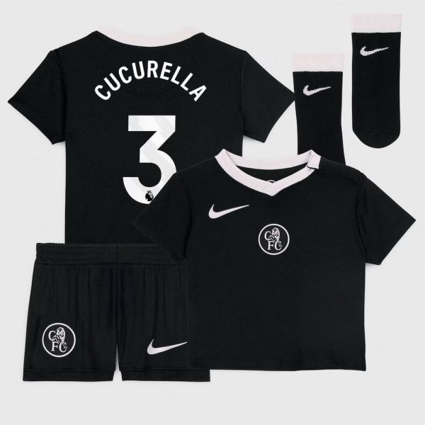 Chelsea Stores – Best Selection of chelsea nike third stadium kit 2025-26 – infants with cucurella 3 printing Chelsea Gear