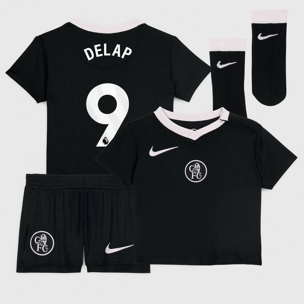 Chelsea Stores – Best Selection of chelsea nike third stadium kit 2025-26 – infants with delap 9 printing Chelsea Gear