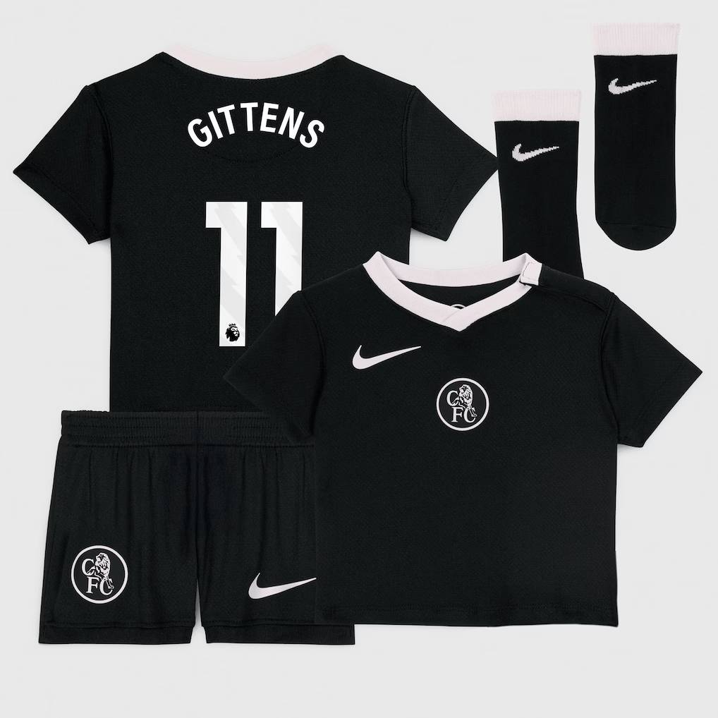 Chelsea Stores – Best Selection of chelsea nike third stadium kit 2025-26 – infants with gittens 11 printing Chelsea Gear