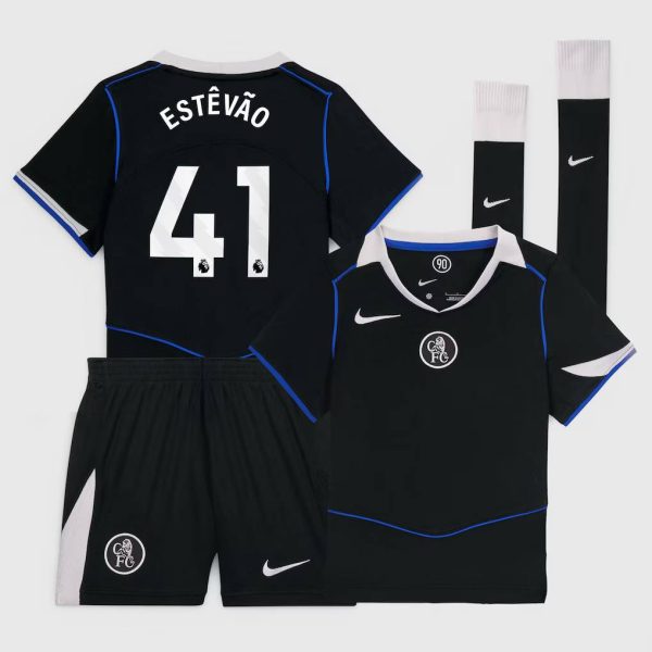 Chelsea Stores – Best Selection of chelsea nike third stadium mini kit 2025-26 – little youth with estêvão 41 printing Chelsea Gear