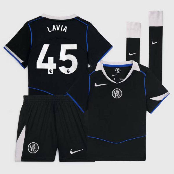 Chelsea Stores – Best Selection of chelsea nike third stadium mini kit 2025-26 – little youth with lavia 45 printing Chelsea Gear