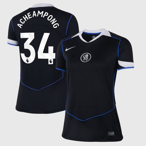 Chelsea Stores – Best Selection of chelsea nike third stadium shirt 2025-26 – womens with acheampong 34 printing Chelsea Gear