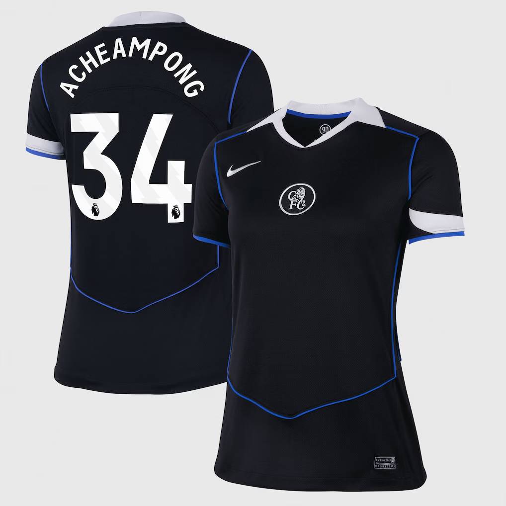 Chelsea Stores – Best Selection of chelsea nike third stadium shirt 2025-26 – womens with acheampong 34 printing Chelsea Gear