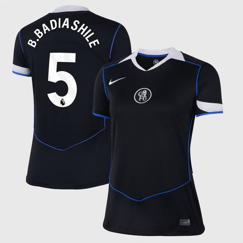 Chelsea Stores – Best Selection of chelsea nike third stadium shirt 2025-26 – womens with b. badiashile 5 printing Chelsea Gear