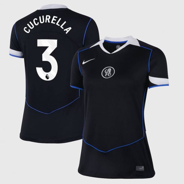 Chelsea Stores – Best Selection of chelsea nike third stadium shirt 2025-26 – womens with cucurella 3 printing Chelsea Gear