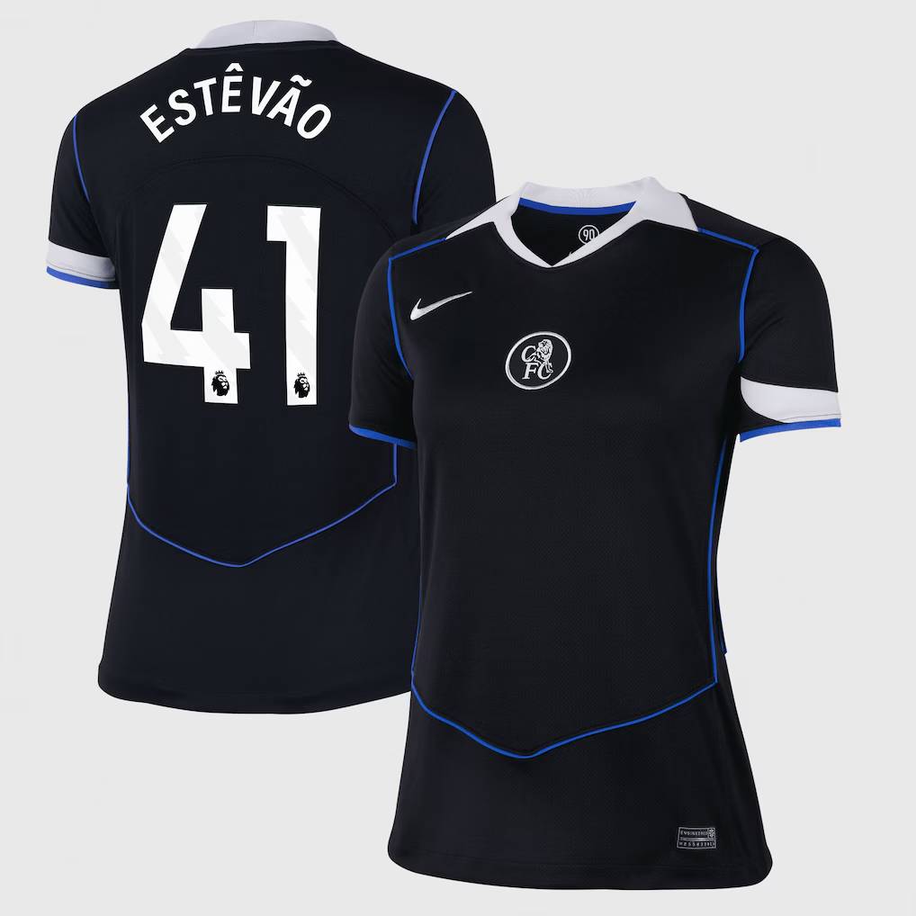 Chelsea Stores – Best Selection of chelsea nike third stadium shirt 2025-26 – womens with estêvão 41 printing Chelsea Gear
