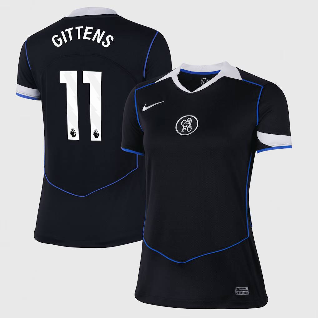 Chelsea Stores – Best Selection of chelsea nike third stadium shirt 2025-26 – womens with gittens 11 printing Chelsea Gear