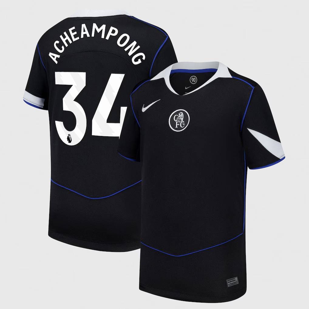 Chelsea Stores – Best Selection of chelsea nike third stadium shirt 2025-26 – youth with acheampong 34 printing Chelsea Gear