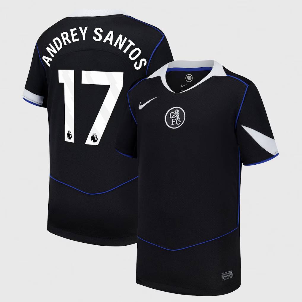 Chelsea Stores – Best Selection of chelsea nike third stadium shirt 2025-26 – youth with andrey santos 17 printing Chelsea Gear