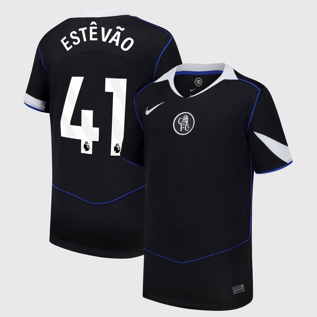 Chelsea Stores – Best Selection of chelsea nike third stadium shirt 2025-26 – youth with estêvão 41 printing Chelsea Gear