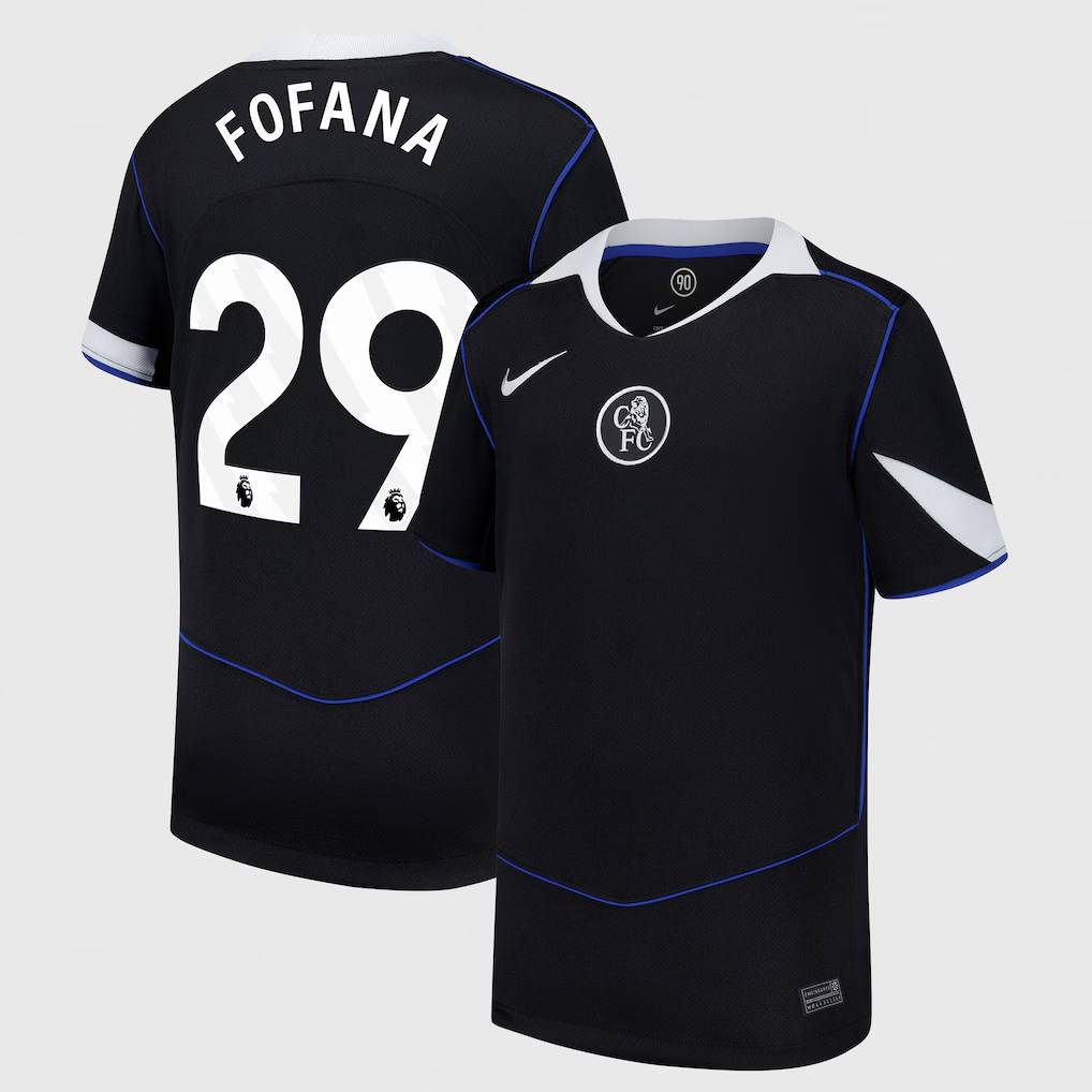 Chelsea Stores – Best Selection of chelsea nike third stadium shirt 2025-26 – youth with fofana 29 printing Chelsea Gear