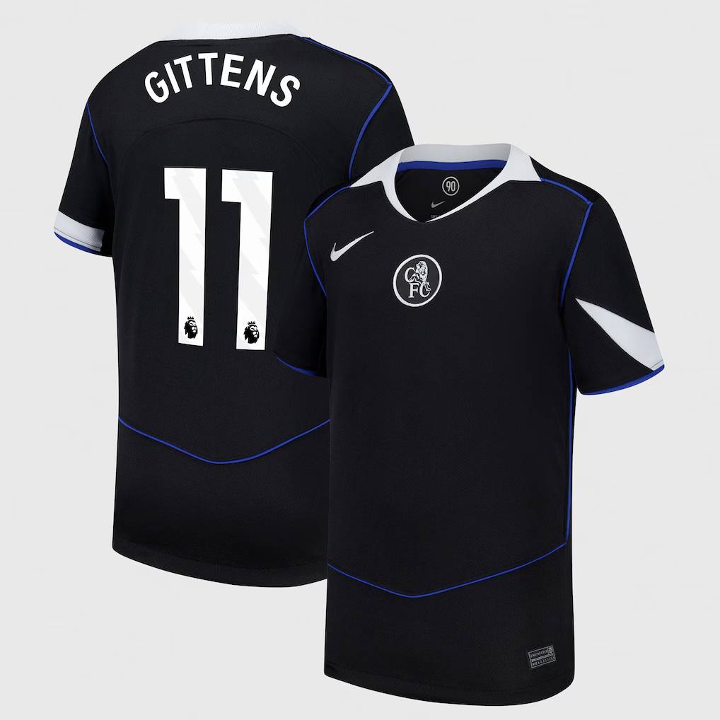 Chelsea Stores – Best Selection of chelsea nike third stadium shirt 2025-26 – youth with gittens 11 printing Chelsea Gear