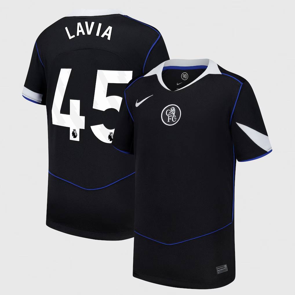 Chelsea Stores – Best Selection of chelsea nike third stadium shirt 2025-26 – youth with lavia 45 printing Chelsea Gear