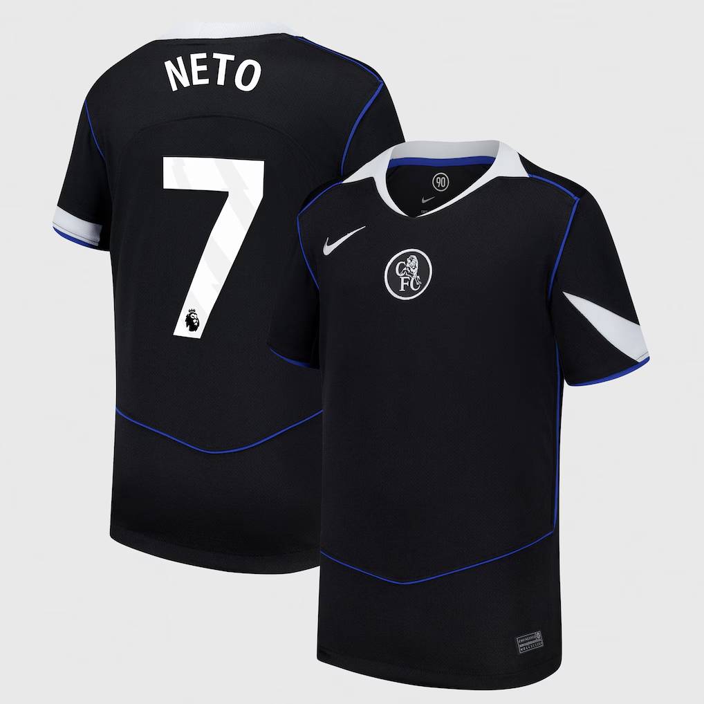 Chelsea Stores – Best Selection of chelsea nike third stadium shirt 2025-26 – youth with neto 7 printing Chelsea Gear