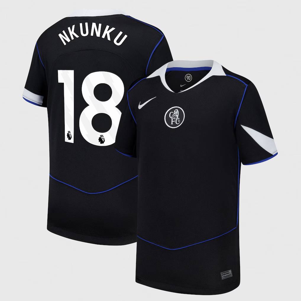 Chelsea Stores – Best Selection of chelsea nike third stadium shirt 2025-26 – youth with nkunku 18 printing Chelsea Gear