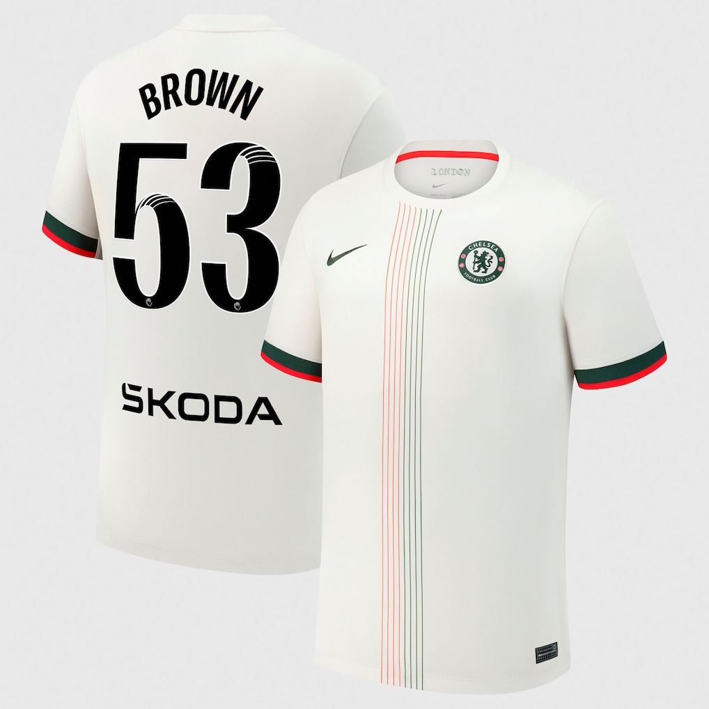 Chelsea Stores – Best Selection of chelsea wsl nike away stadium shirt 2025-26 with brown 53 printing Chelsea Gear