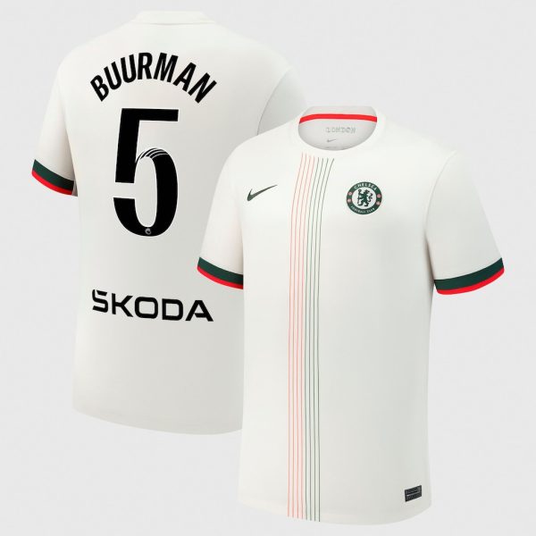 Chelsea Stores – Best Selection of chelsea wsl nike away stadium shirt 2025-26 with buurman 5 printing Chelsea Gear