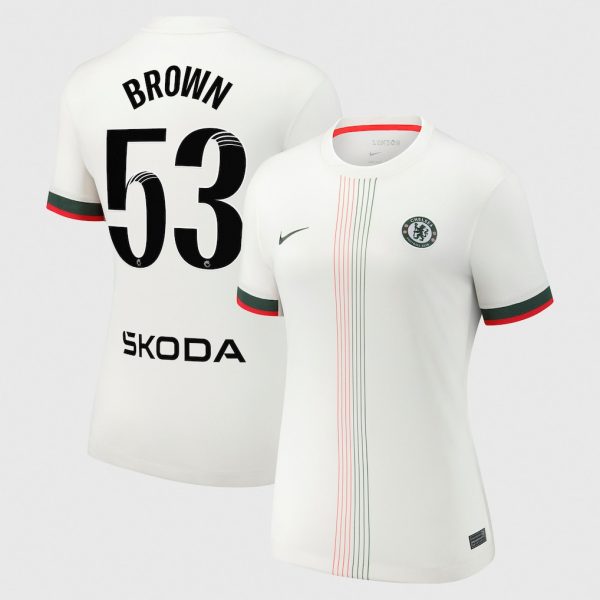 Chelsea Stores – Best Selection of chelsea wsl nike away stadium shirt 2025-26 – womens with brown 53 printing Chelsea Gear
