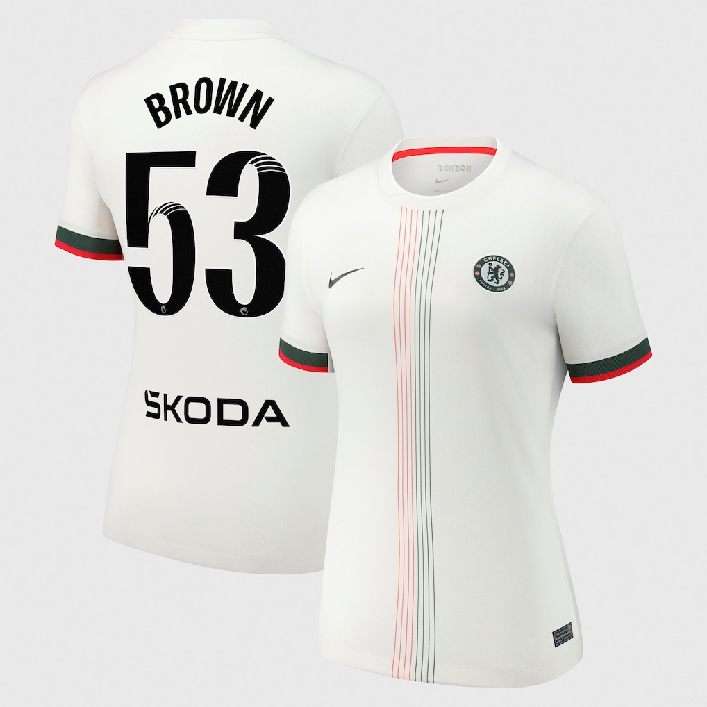 Chelsea Stores – Best Selection of chelsea wsl nike away stadium shirt 2025-26 – womens with brown 53 printing Chelsea Gear