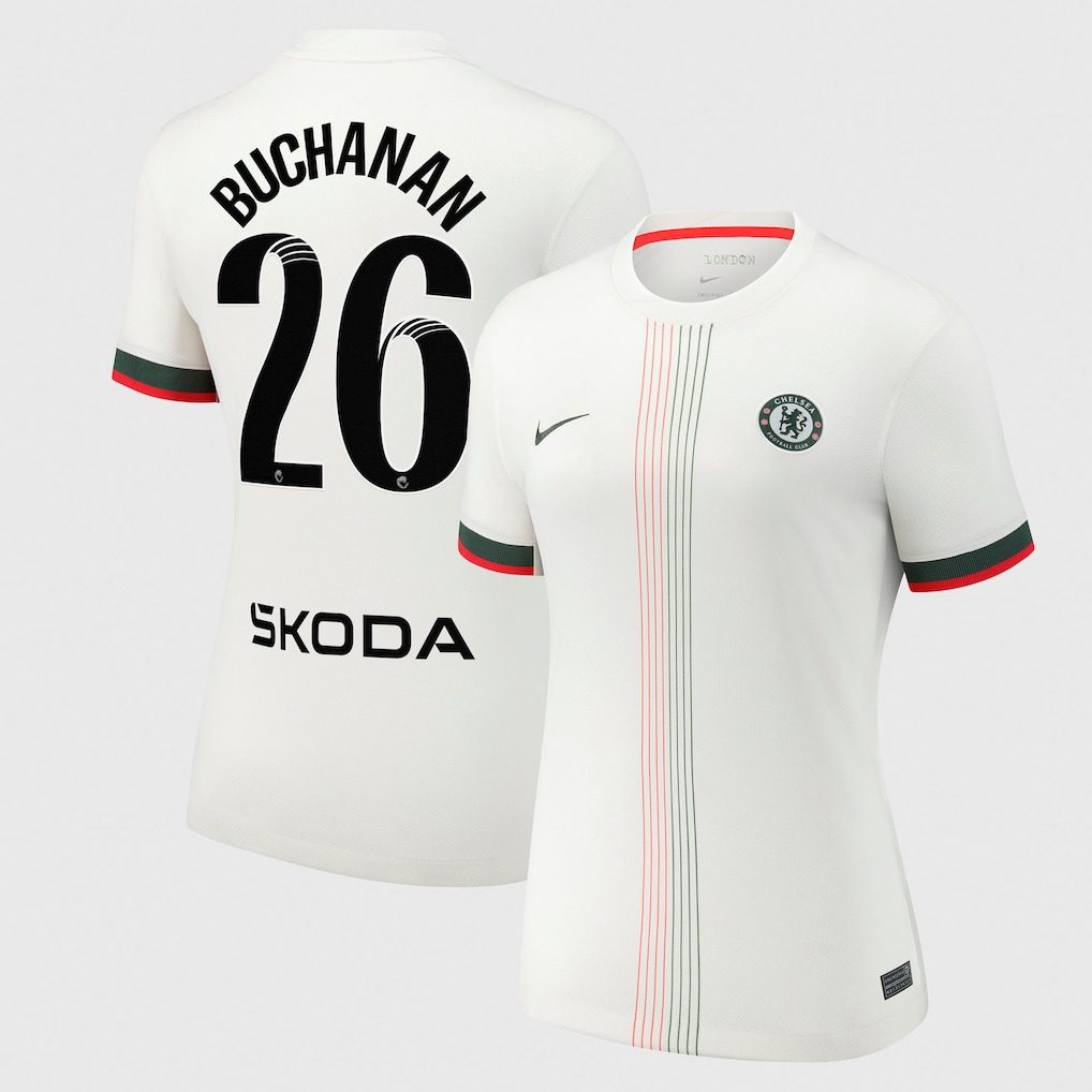 Chelsea Stores – Best Selection of chelsea wsl nike away stadium shirt 2025-26 – womens with buchanan 26 printing Chelsea Gear