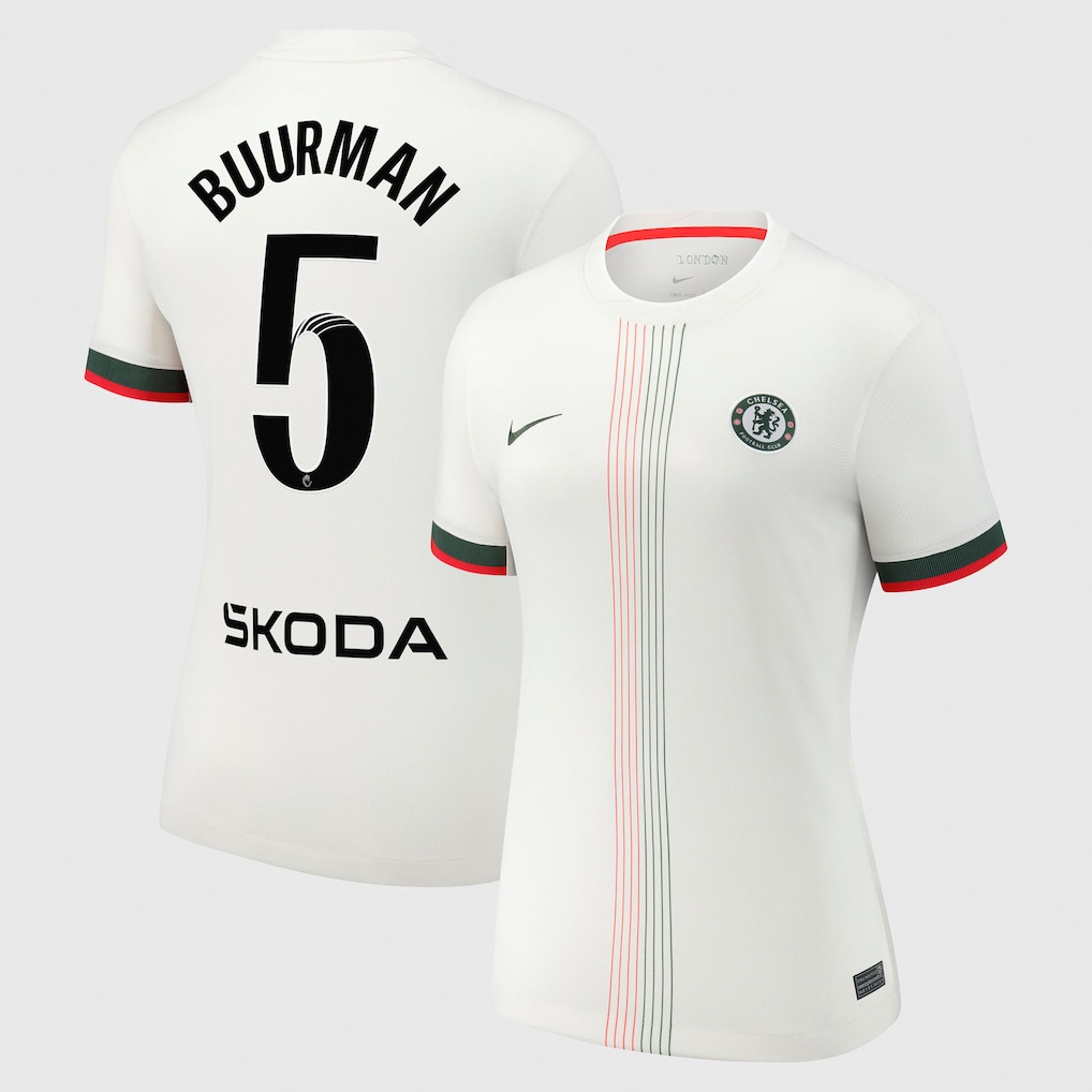 Chelsea Stores – Best Selection of chelsea wsl nike away stadium shirt 2025-26 – womens with buurman 5 printing Chelsea Gear